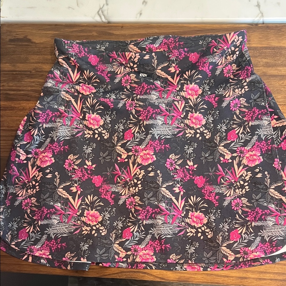 Marika Floral Pink and Gray Women's golf tennis pickle ball Skort Med